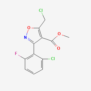 molecular formula C12H8Cl2FNO3 B584192 3-(2-Chloro-6-fluorophenyl)-5-(chloromethyl)-4-isoxazolyl]carboxylic Acid Methyl Ester CAS No. 1797982-77-4