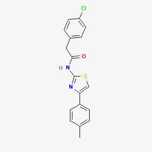 molecular formula C18H15ClN2OS B5841946 2-(4-chlorophenyl)-N-[4-(4-methylphenyl)-1,3-thiazol-2-yl]acetamide 