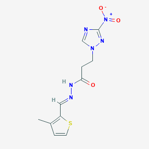 molecular formula C11H12N6O3S B5842022 N'-[(3-methyl-2-thienyl)methylene]-3-(3-nitro-1H-1,2,4-triazol-1-yl)propanohydrazide 