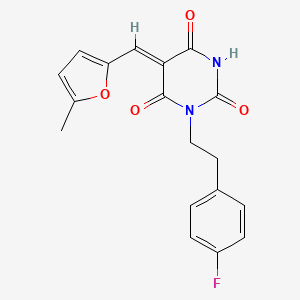 molecular formula C18H15FN2O4 B5842038 1-[2-(4-fluorophenyl)ethyl]-5-[(5-methyl-2-furyl)methylene]-2,4,6(1H,3H,5H)-pyrimidinetrione 