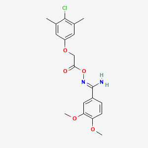 N'-{[(4-chloro-3,5-dimethylphenoxy)acetyl]oxy}-3,4-dimethoxybenzenecarboximidamide