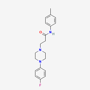 molecular formula C20H24FN3O B5842098 3-[4-(4-fluorophenyl)-1-piperazinyl]-N-(4-methylphenyl)propanamide 