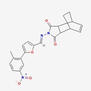 molecular formula C22H19N3O5 B5842120 4-({[5-(2-methyl-5-nitrophenyl)-2-furyl]methylene}amino)-4-azatricyclo[5.2.2.0~2,6~]undec-8-ene-3,5-dione 