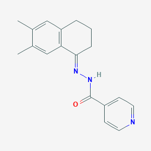 molecular formula C18H19N3O B5842187 N'-(6,7-dimethyl-3,4-dihydro-1(2H)-naphthalenylidene)isonicotinohydrazide 