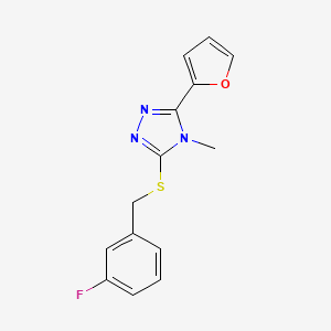 molecular formula C14H12FN3OS B5842197 3-[(3-fluorobenzyl)thio]-5-(2-furyl)-4-methyl-4H-1,2,4-triazole CAS No. 578004-37-2