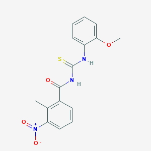 molecular formula C16H15N3O4S B5842291 N-{[(2-methoxyphenyl)amino]carbonothioyl}-2-methyl-3-nitrobenzamide 