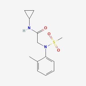 molecular formula C13H18N2O3S B5842301 N~1~-cyclopropyl-N~2~-(2-methylphenyl)-N~2~-(methylsulfonyl)glycinamide 