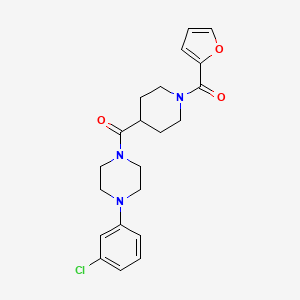 molecular formula C21H24ClN3O3 B5842320 1-(3-chlorophenyl)-4-{[1-(2-furoyl)piperidin-4-yl]carbonyl}piperazine 