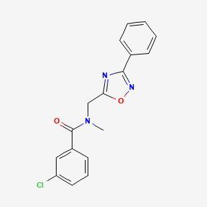 molecular formula C17H14ClN3O2 B5842348 3-chloro-N-methyl-N-[(3-phenyl-1,2,4-oxadiazol-5-yl)methyl]benzamide 