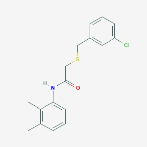 molecular formula C17H18ClNOS B5842354 2-[(3-chlorobenzyl)thio]-N-(2,3-dimethylphenyl)acetamide 