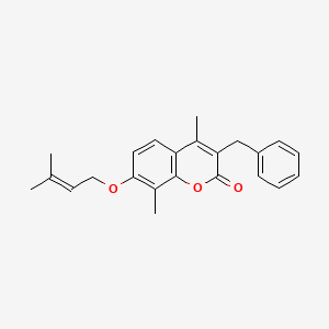 3-benzyl-4,8-dimethyl-7-[(3-methyl-2-buten-1-yl)oxy]-2H-chromen-2-one