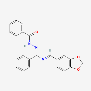 molecular formula C22H17N3O3 B5842379 N-(1,3-benzodioxol-5-ylmethylene)-N'-benzoylbenzenecarbohydrazonamide 