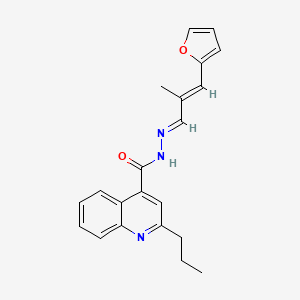 molecular formula C21H21N3O2 B5842475 N'-[3-(2-furyl)-2-methyl-2-propen-1-ylidene]-2-propyl-4-quinolinecarbohydrazide 