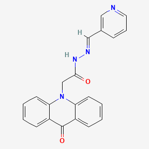 molecular formula C21H16N4O2 B5842504 2-(9-oxo-10(9H)-acridinyl)-N'-(3-pyridinylmethylene)acetohydrazide 