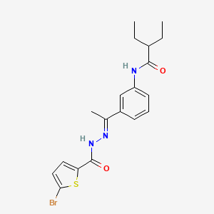 N-(3-{N-[(5-bromo-2-thienyl)carbonyl]ethanehydrazonoyl}phenyl)-2-ethylbutanamide