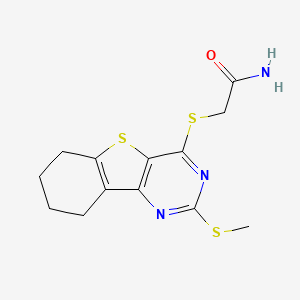 molecular formula C13H15N3OS3 B5842535 2-{[2-(methylthio)-6,7,8,9-tetrahydro[1]benzothieno[3,2-d]pyrimidin-4-yl]thio}acetamide 