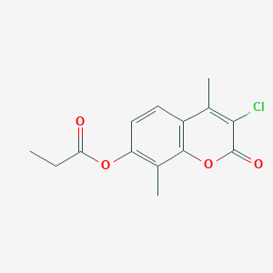 molecular formula C14H13ClO4 B5842548 3-chloro-4,8-dimethyl-2-oxo-2H-chromen-7-yl propionate 