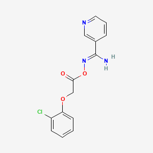 molecular formula C14H12ClN3O3 B5842561 N'-{[2-(2-chlorophenoxy)acetyl]oxy}-3-pyridinecarboximidamide 