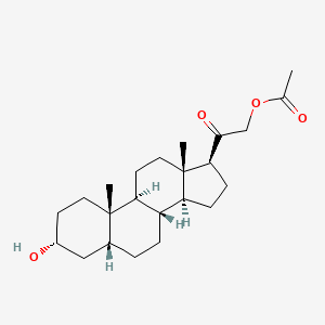 molecular formula C23H36O4 B584257 [2-[(3R,5R,8R,9S,10S,13S,14S,17S)-3-Hydroxy-10,13-dimethyl-2,3,4,5,6,7,8,9,11,12,14,15,16,17-tetradecahydro-1H-cyclopenta[a]phenanthren-17-yl]-2-oxoethyl] acetate CAS No. 2402-24-6