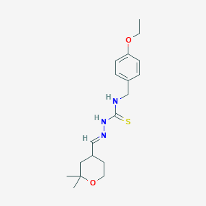 molecular formula C18H27N3O2S B5842610 2,2-dimethyltetrahydro-2H-pyran-4-carbaldehyde N-(4-ethoxybenzyl)thiosemicarbazone 