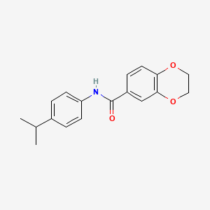 molecular formula C18H19NO3 B5842618 N-(4-isopropylphenyl)-2,3-dihydro-1,4-benzodioxine-6-carboxamide 