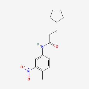 molecular formula C15H20N2O3 B5842629 3-cyclopentyl-N-(4-methyl-3-nitrophenyl)propanamide 
