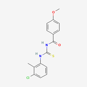 molecular formula C16H15ClN2O2S B5842646 N-{[(3-chloro-2-methylphenyl)amino]carbonothioyl}-4-methoxybenzamide 