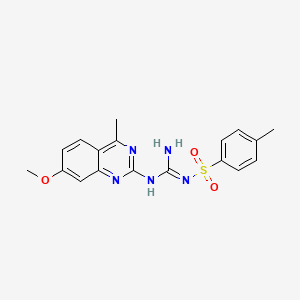 molecular formula C18H19N5O3S B5842695 N-{amino[(7-methoxy-4-methyl-2-quinazolinyl)amino]methylene}-4-methylbenzenesulfonamide 