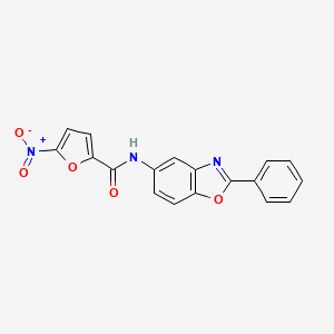 molecular formula C18H11N3O5 B5842720 5-nitro-N-(2-phenyl-1,3-benzoxazol-5-yl)-2-furamide 