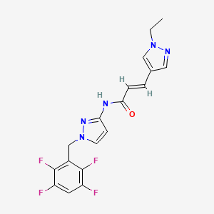 molecular formula C18H15F4N5O B5842752 3-(1-ethyl-1H-pyrazol-4-yl)-N-[1-(2,3,5,6-tetrafluorobenzyl)-1H-pyrazol-3-yl]acrylamide 