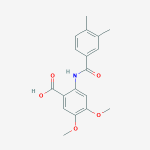 molecular formula C18H19NO5 B5842764 2-[(3,4-dimethylbenzoyl)amino]-4,5-dimethoxybenzoic acid 