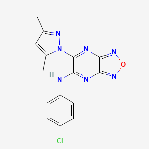 molecular formula C15H12ClN7O B5842783 N-(4-chlorophenyl)-6-(3,5-dimethyl-1H-pyrazol-1-yl)[1,2,5]oxadiazolo[3,4-b]pyrazin-5-amine 