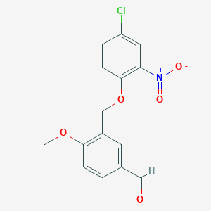 molecular formula C15H12ClNO5 B5842827 3-[(4-chloro-2-nitrophenoxy)methyl]-4-methoxybenzaldehyde 