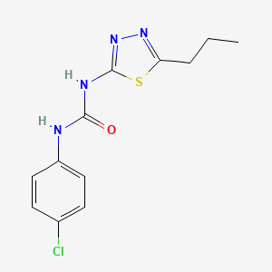 molecular formula C12H13ClN4OS B5842844 N-(4-chlorophenyl)-N'-(5-propyl-1,3,4-thiadiazol-2-yl)urea CAS No. 5553-22-0
