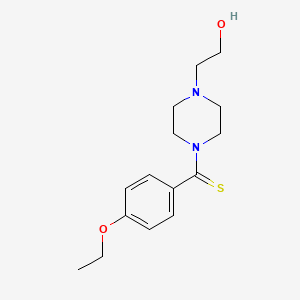 molecular formula C15H22N2O2S B5842847 2-{4-[(4-ethoxyphenyl)carbonothioyl]-1-piperazinyl}ethanol 