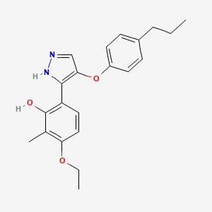 molecular formula C21H24N2O3 B5842936 3-ethoxy-2-methyl-6-[4-(4-propylphenoxy)-1H-pyrazol-3-yl]phenol 