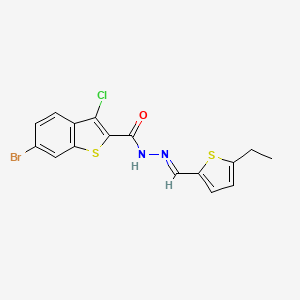 molecular formula C16H12BrClN2OS2 B5843072 6-bromo-3-chloro-N'-[(5-ethyl-2-thienyl)methylene]-1-benzothiophene-2-carbohydrazide 