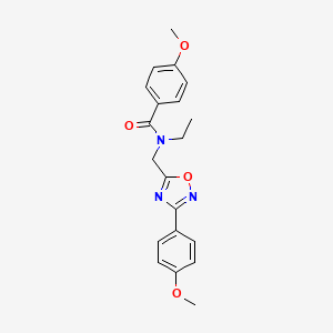 molecular formula C20H21N3O4 B5843120 N-ethyl-4-methoxy-N-{[3-(4-methoxyphenyl)-1,2,4-oxadiazol-5-yl]methyl}benzamide 