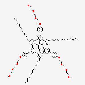 molecular formula C117H144O12 B584316 2,8,14-三十二烷基-5,11,17-三[4-[2-(2-甲氧基乙氧基)乙氧基]乙氧基]苯基]-六苯并冠醚 CAS No. 1134202-08-6