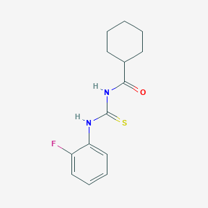 molecular formula C14H17FN2OS B5843200 N-{[(2-fluorophenyl)amino]carbonothioyl}cyclohexanecarboxamide 
