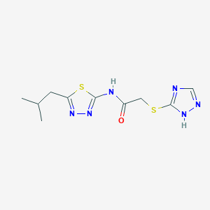 molecular formula C10H14N6OS2 B5843210 N-(5-isobutyl-1,3,4-thiadiazol-2-yl)-2-(4H-1,2,4-triazol-3-ylthio)acetamide 