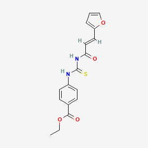 molecular formula C17H16N2O4S B5843227 ethyl 4-[({[3-(2-furyl)acryloyl]amino}carbonothioyl)amino]benzoate 