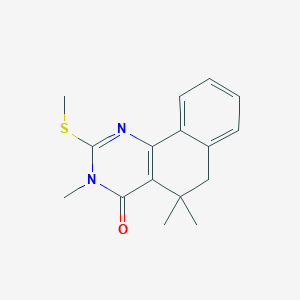 molecular formula C16H18N2OS B5843292 3,5,5-trimethyl-2-(methylthio)-5,6-dihydrobenzo[h]quinazolin-4(3H)-one CAS No. 6032-69-5