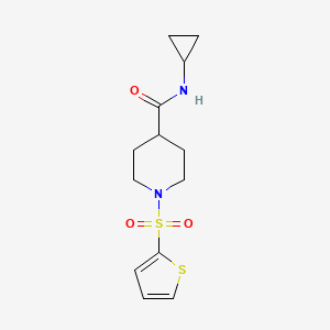 molecular formula C13H18N2O3S2 B5843296 N-cyclopropyl-1-(2-thienylsulfonyl)-4-piperidinecarboxamide 