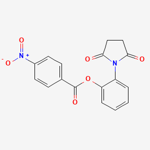 molecular formula C17H12N2O6 B5843304 2-(2,5-dioxo-1-pyrrolidinyl)phenyl 4-nitrobenzoate 