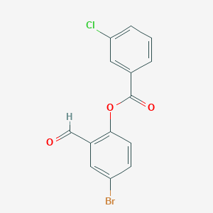 molecular formula C14H8BrClO3 B5843363 4-bromo-2-formylphenyl 3-chlorobenzoate 