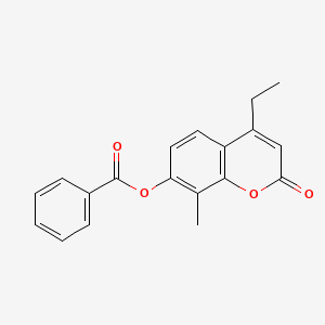 molecular formula C19H16O4 B5843413 4-ethyl-8-methyl-2-oxo-2H-chromen-7-yl benzoate 