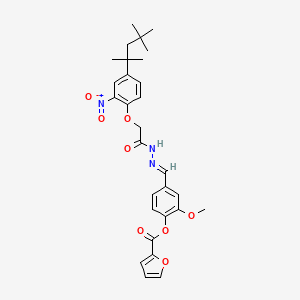 2-methoxy-4-(2-{[2-nitro-4-(1,1,3,3-tetramethylbutyl)phenoxy]acetyl}carbonohydrazonoyl)phenyl 2-furoate