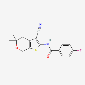 molecular formula C17H15FN2O2S B5843485 N-(3-cyano-5,5-dimethyl-4,7-dihydro-5H-thieno[2,3-c]pyran-2-yl)-4-fluorobenzamide 