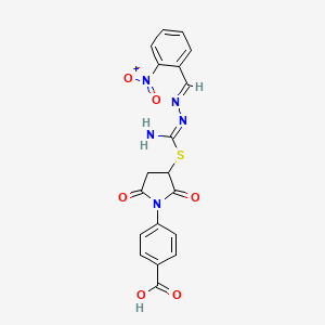 molecular formula C19H15N5O6S B5843500 4-[3-({imino[2-(2-nitrobenzylidene)hydrazino]methyl}thio)-2,5-dioxo-1-pyrrolidinyl]benzoic acid 